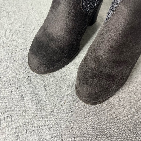 Juicy Contour Cable Knit High Heel Sweater Ankle Boots Gray 7.5 - Picture 5 of 12